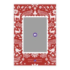Alternative view of Hallmark - Red Nordic Woodland Flat Christmas Photo Card