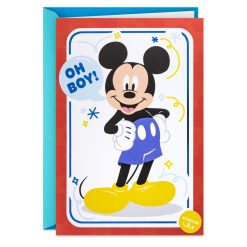 Hallmark - Disney Mickey Mouse Today Is Very Special Birthday Card for Kids With Sticker