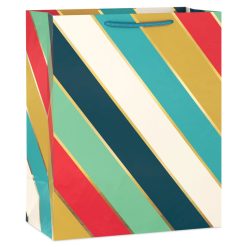 Hallmark - 13" Multicolor Diagonal Stripes Large Gift Bag