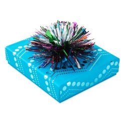 Hallmark - 4.5" Turquoise Chevrons Gift Card Holder Box With Bow