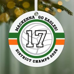 Alternative view of Hallmark - Volleyball Round Metal Personalized Ornament, Custom Text
