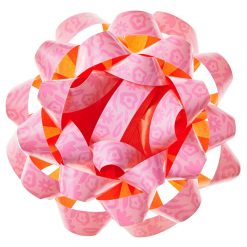 Hallmark - 4.6" Pink Abstract Flowers Recyclable Gift Bow