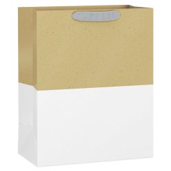Hallmark - 13" White and Kraft Color Block Large Gift Bag
