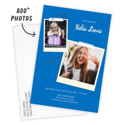 Alternative view of Hallmark - Blue Then and Now Flat Graduation Party Invitation
