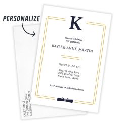 Alternative view of Hallmark - Modern Monogram Flat Graduation Party Invitation