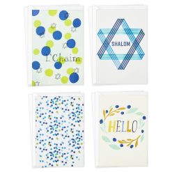 Hallmark - Shalom and L'Chaim Assorted Blank Cards, Pack of 8