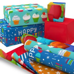 Alternative view of Hallmark - Bright Birthday 3-Pack Reversible Wrapping Paper