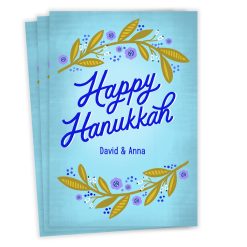 Hallmark - Pretty Floral Flat Hanukkah Photo Card