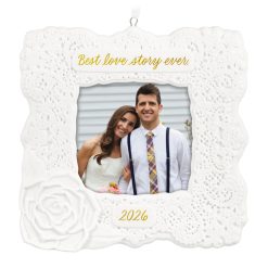 Hallmark - Best Love Story Ever 2026 Porcelain Personalized Ornament, Custom Photo