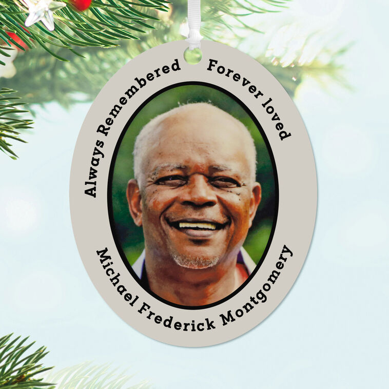 Hallmark - Vertical Oval Metal Personalized Ornament, Custom Photo and Text - Image 4