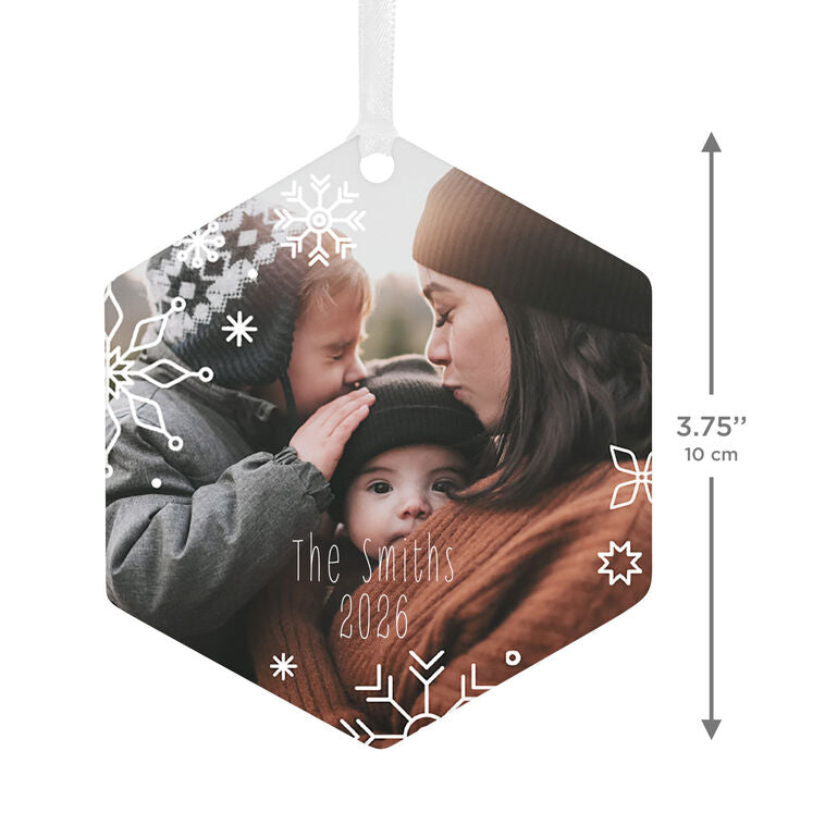 Hallmark - Snowflakes Metal Personalized Ornament, Custom Photo and Text - Image 3