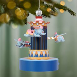 Alternative view of Hallmark - Disney Parks Memories 70 Years of Disneyland Dumbo the Flying Elephant Musical Ornament With Light and Motion