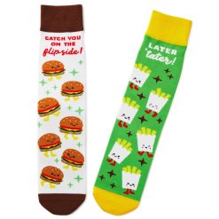 Hallmark - Burger and Fries Better Together Funny Crew Socks
