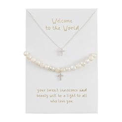 Hallmark - Mud Pie Cross Jewelry Gift Set for Baby