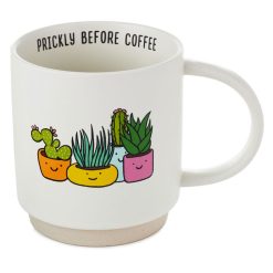 Hallmark - Prickly Before Coffee Succulents Funny Mug, 16 oz.