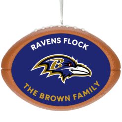 Hallmark - NFL Baltimore Ravens Football Personalized Ornament, Custom Text