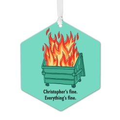 Hallmark - Dumpster Fire Metal Personalized Ornament, Custom Text