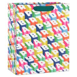 Hallmark - 9.6" Colorful Happy Birthday Medium Gift Bag