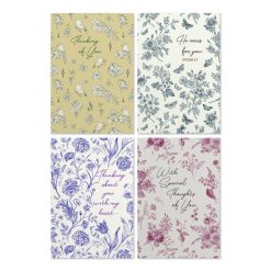 Hallmark - Floral Toile Assorted Religious Thinking of You Cards, Box of 12