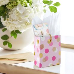 Alternative view of Hallmark - 4.6" Pink and Gold Dots Gift Card Holder Mini Bag