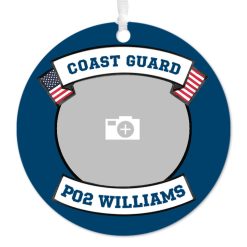 Hallmark - Coast Guard Metal Personalized Ornament, Custom Photo and Text