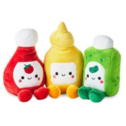 Hallmark - Better Together Ketchup, Mustard and Relish Magnetic Plush Trio, 7.5