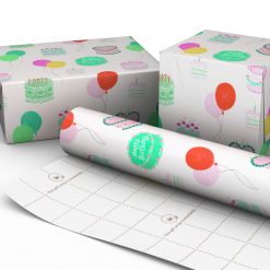 Alternative view of Hallmark - Colorful Birthday Cakes on White Wrapping Paper Roll, 20 sq. ft.