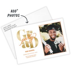 Alternative view of Hallmark - Orange Script Flat Graduation Party Invitation