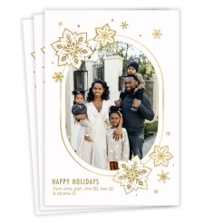 Hallmark - Pretty Gold Snowflakes Flat Holiday Photo Card