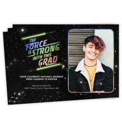 Hallmark - Star Wars Force is Strong Flat Graduation Party Invitation