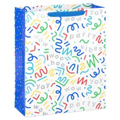 Hallmark - 15.5" Colorful Squiggles and Party Vibes Extra-Large Gift Bag