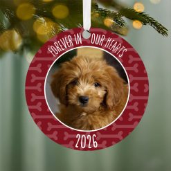 Alternative view of Hallmark - Pet Memorial Round Metal Personalized Ornament, Custom Photo and Text