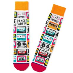 Hallmark - Dance Party Cassette Tapes Fun Crew Socks