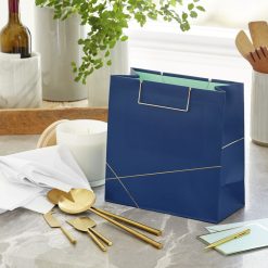 Alternative view of Hallmark - Navy With Gold Large Square Gift Bag, 10.4