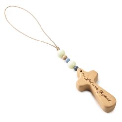 Hallmark - The Lord Is My Shepherd Wooden Cross on Beaded Cord
