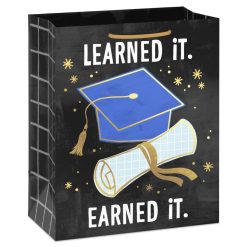 Hallmark - 9.6" Learned It, Earned It Medium Graduation Gift Bag