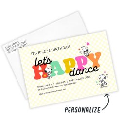 Alternative view of Hallmark - Peanuts Snoopy Happy Dance Flat Birthday Invitation
