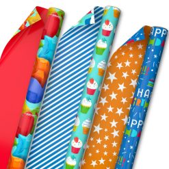 Hallmark - Bright Birthday 3-Pack Reversible Wrapping Paper