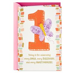 Hallmark - Sweet Butterfly 1st Birthday Card