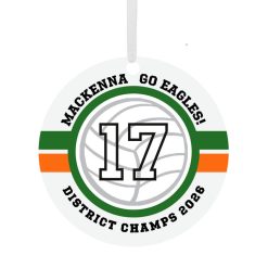 Hallmark - Volleyball Round Metal Personalized Ornament, Custom Text