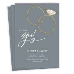 Hallmark - We Said Yes Rings Flat Wedding Announcement