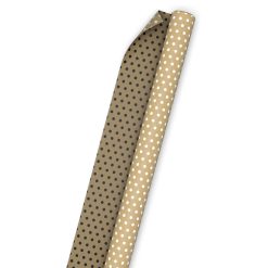 Hallmark - White and Black Dots on Kraft Reversible Wrapping Paper Roll, 17.5 sq. ft.