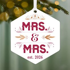 Alternative view of Hallmark - Mrs. & Mrs. Metal Personalized Ornament, Custom Text