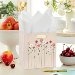 Alternative view of Hallmark - 7.7" Papercraft Flowers on Peach Medium Gift Bag