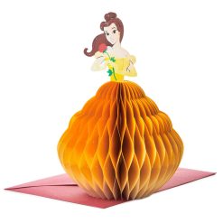 Hallmark - Disney Beauty and the Beast Belle Heart of Gold Honeycomb 3D Pop-Up Card