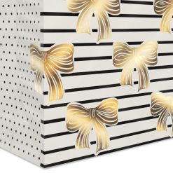 Alternative view of Hallmark - 9.6" Gold Bows and Black Stripes Medium Gift Bag