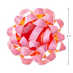 Alternative view of Hallmark - 4.6" Pink Abstract Flowers Recyclable Gift Bow