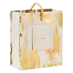 Hallmark - 4.6" Gold Moiré Gift Card Holder Mini Bag