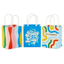 Hallmark - 4" Retro Birthday 3-Pack Gift Card Holder Mini Bags