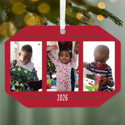 Alternative view of Hallmark - Three-Photo Metal Personalized Ornament, Custom Photo and Text